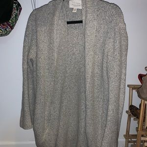 Gray hinge cardigan with pockets
